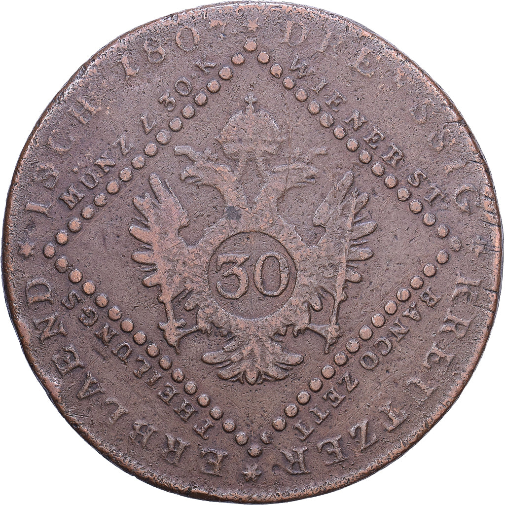 Austria, Franz II (I), 30 Kreuzer, 1807, Vienne, EF(40-45), Copper, KM:2149