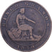 Hiszpania, 5 Centimos, 1870, Barcelona, Miedź, EF(40-45), KM:2185