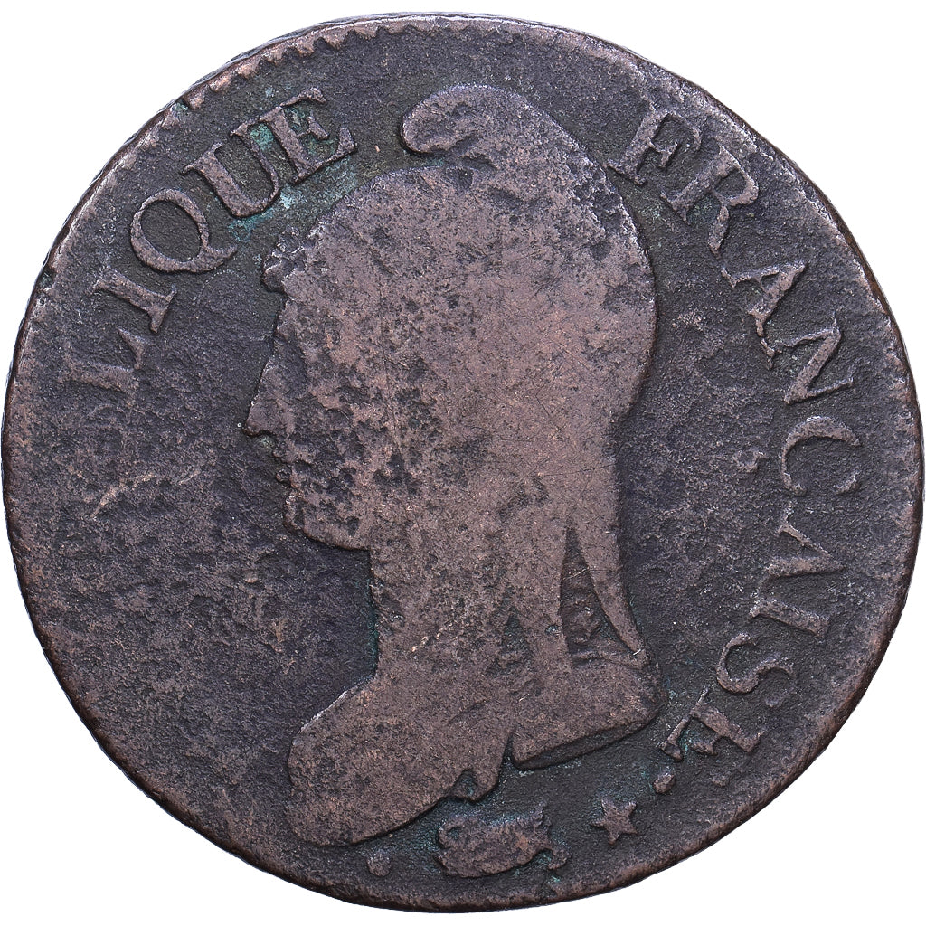 Frankreich, 5 Centimes, Dupré, AN 8 (1799-1800), Metz, Bronze, S+