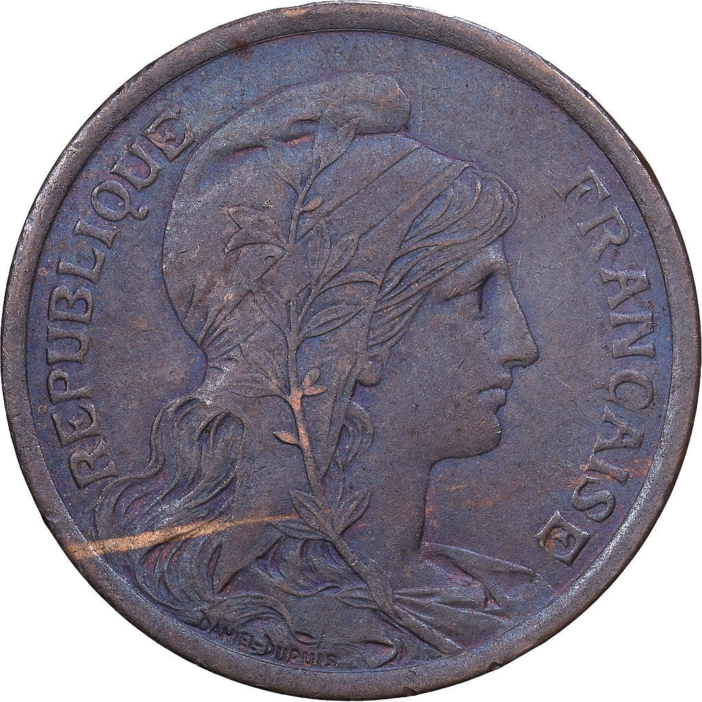 France, 2 Centimes, Dupuis, 1913, Paris, Bronze, VF(30-35), Gadoury:107, KM:841