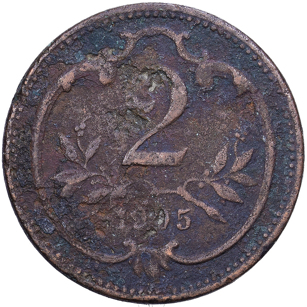 Austria, Franz Joseph I, 2 Heller, 1905, Bronzo, BB, KM:2801