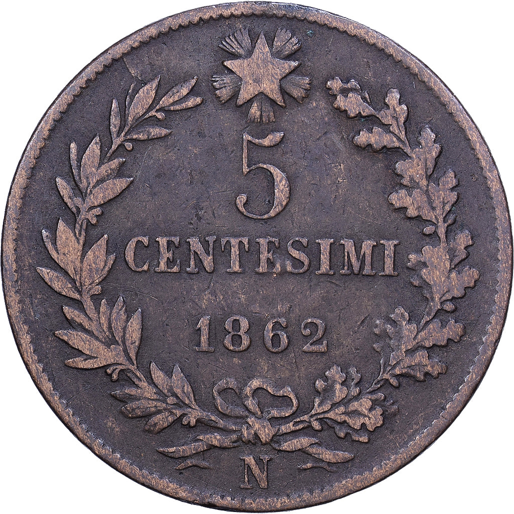 Italië, Vittorio Emanuele II, 5 Centesimi, 1862, Naples, Koper, ZF, KM:3.3