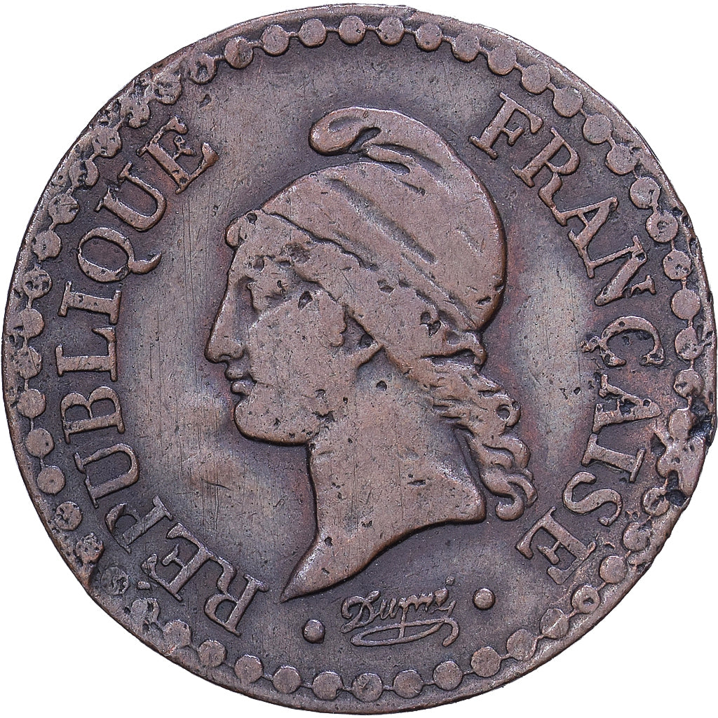 Frankrijk, 1 Centime, Dupré, 1848, Paris, Bronzen, FR+, Gadoury:84