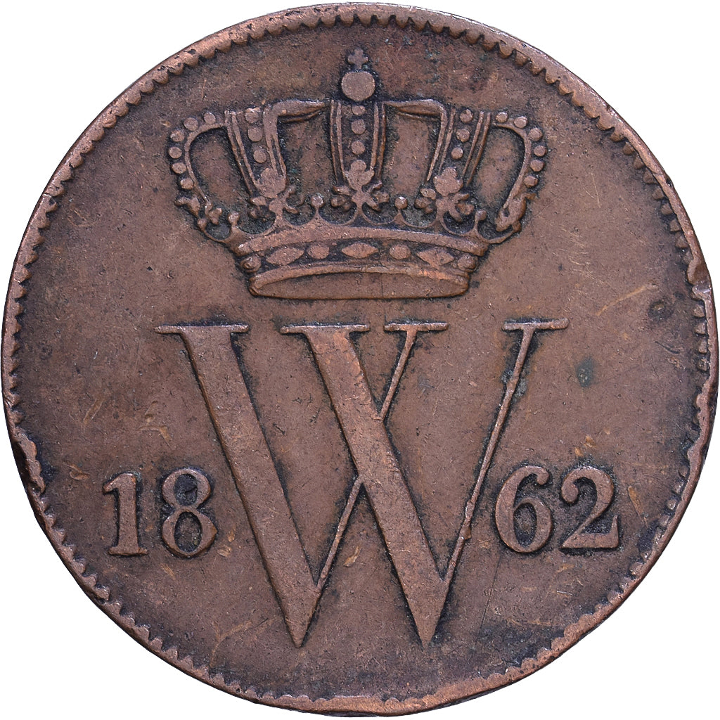 Nederland, William III, Cent, 1862, Monnaie Royale des Pays Bas, Koper, FR