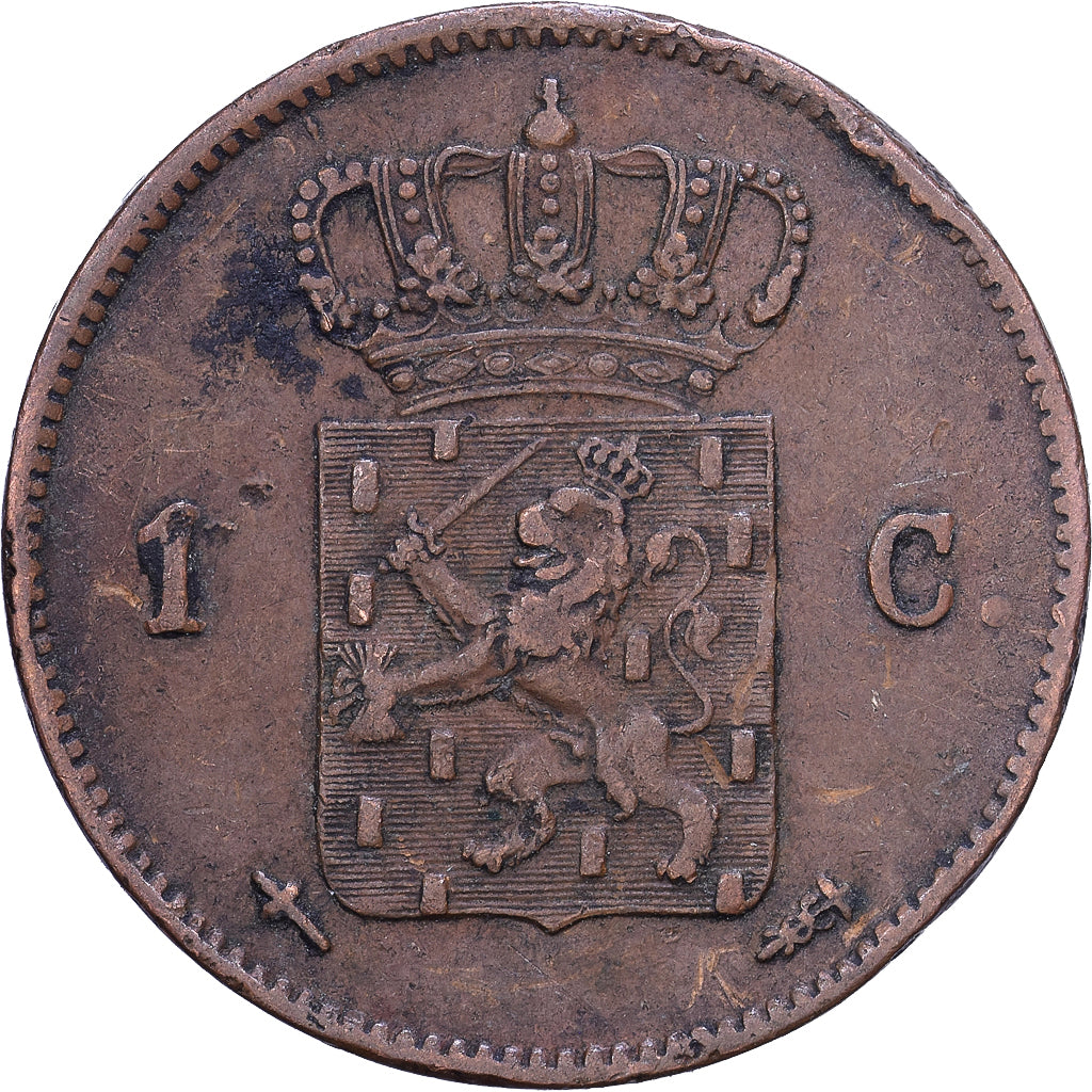 Nederland, William III, Cent, 1862, Monnaie Royale des Pays Bas, Koper, FR