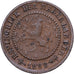 Países Bajos, Wilhelmina I, 1/2 Cent, 1898, Bronce, BC+, KM:109.2