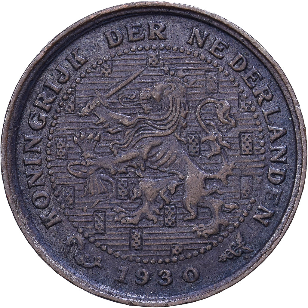 Pays-Bas, Wilhelmina I, 1/2 Cent, 1930, Bronze, TB+, KM:138