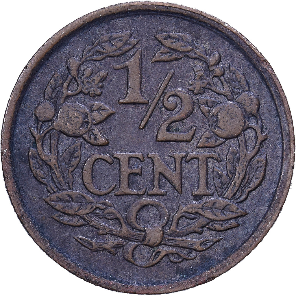 Pays-Bas, Wilhelmina I, 1/2 Cent, 1930, Bronze, TB+, KM:138