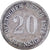 ALEMANIA - IMPERIO, Wilhelm I, 20 Pfennig, 1874, Plata, BC+, KM:5