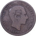 Hiszpania, Alfonso XII, 5 Centimos, 1878, Brązowy, VF(20-25), KM:674
