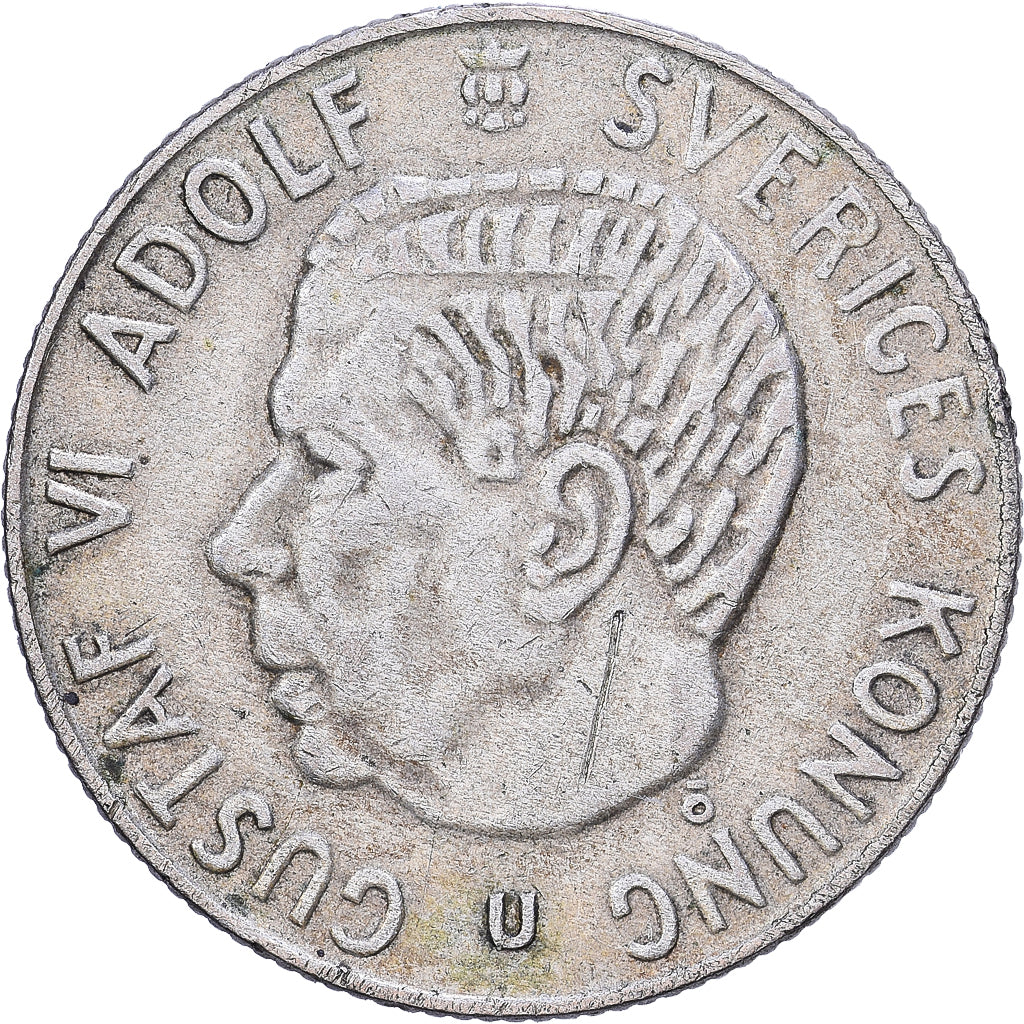 Svezia, Gustaf VI, Krona, 1966, Kungsholmen, Argento, BB+, KM:826