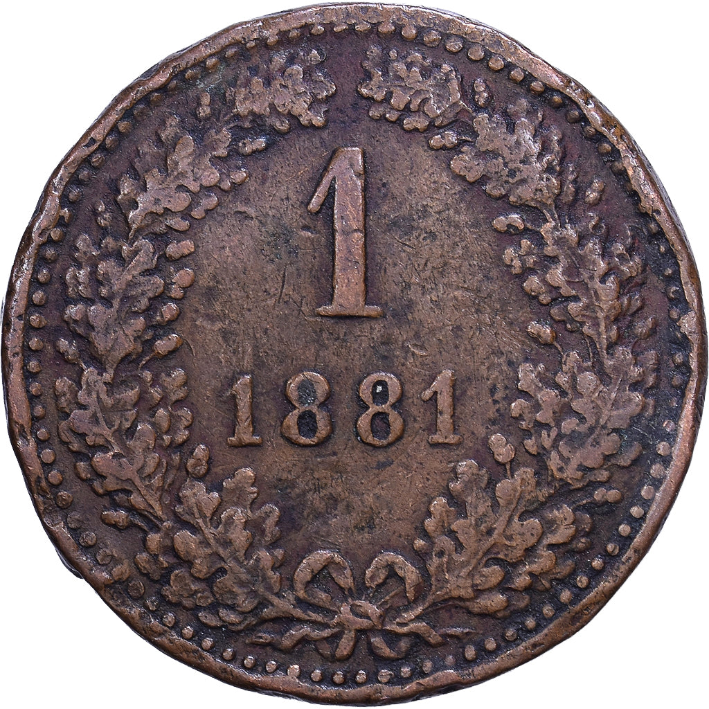 Austria, Franz Joseph I, Kreuzer, 1881, Vienna, Rame, MB+, KM:2186
