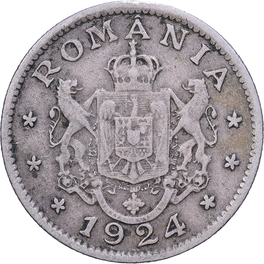 Coin, Romania, Ferdinand I, Leu, 1924, EF(40-45), Copper-nickel, KM:46