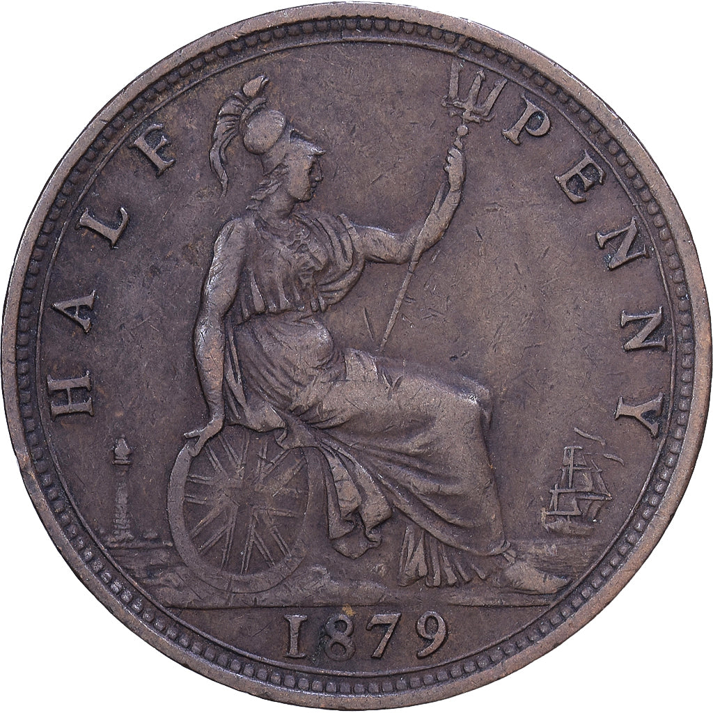 Great Britain, Victoria, 1/2 Penny, 1879, Bronze, EF(40-45), KM:754