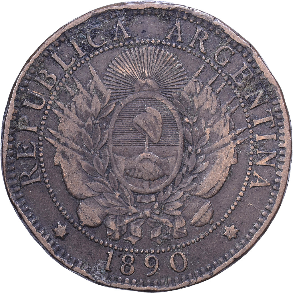 Argentina, 2 Centavos, 1890, Bronze, VF(20-25), KM:33