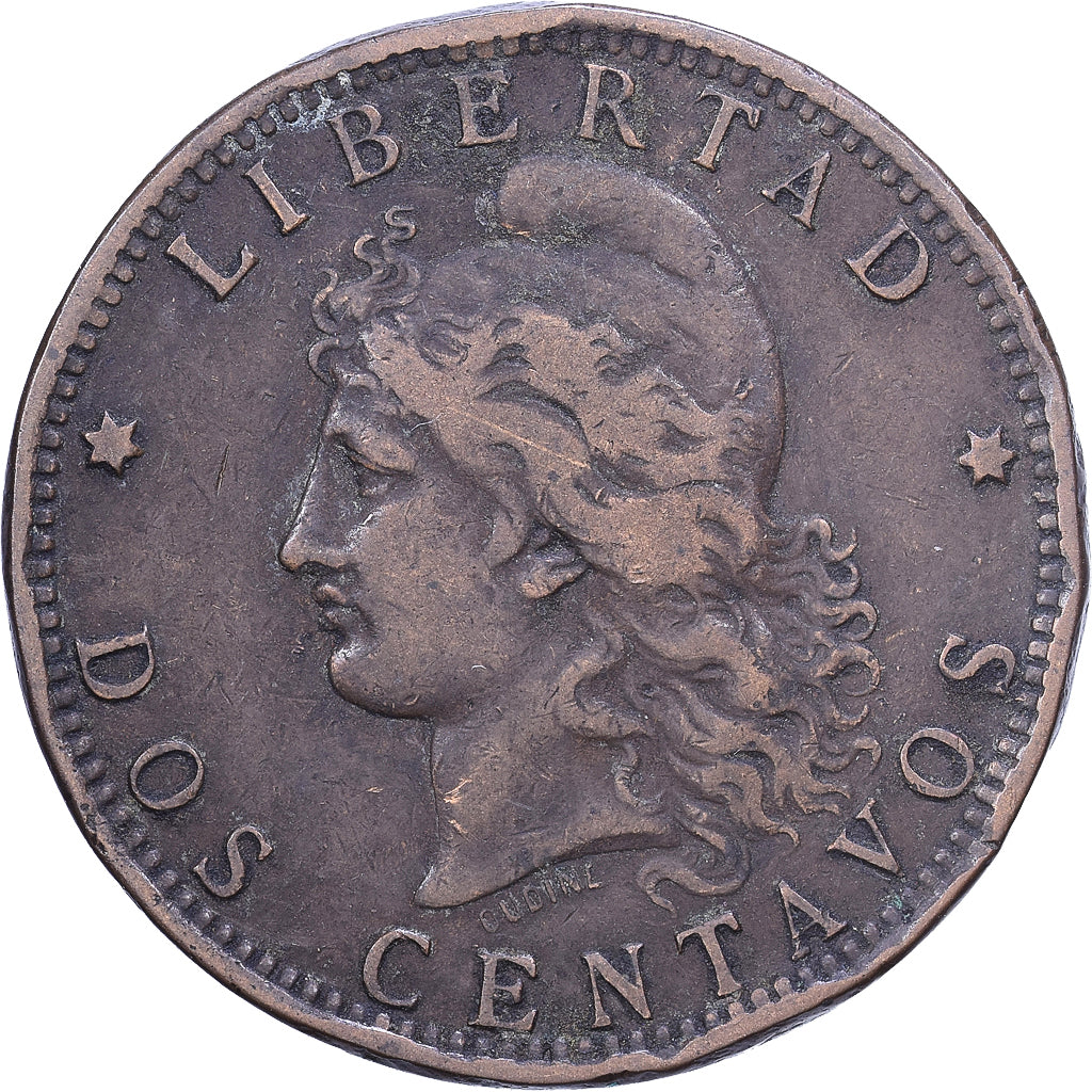 Argentina, 2 Centavos, 1890, Bronze, VF(20-25), KM:33