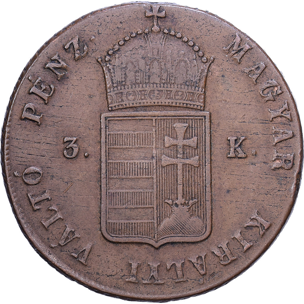 Ungarn, Franz Joseph I, Harom (3) Krajczar, 1849, Baia mare, Kupfer, SS, KM:434