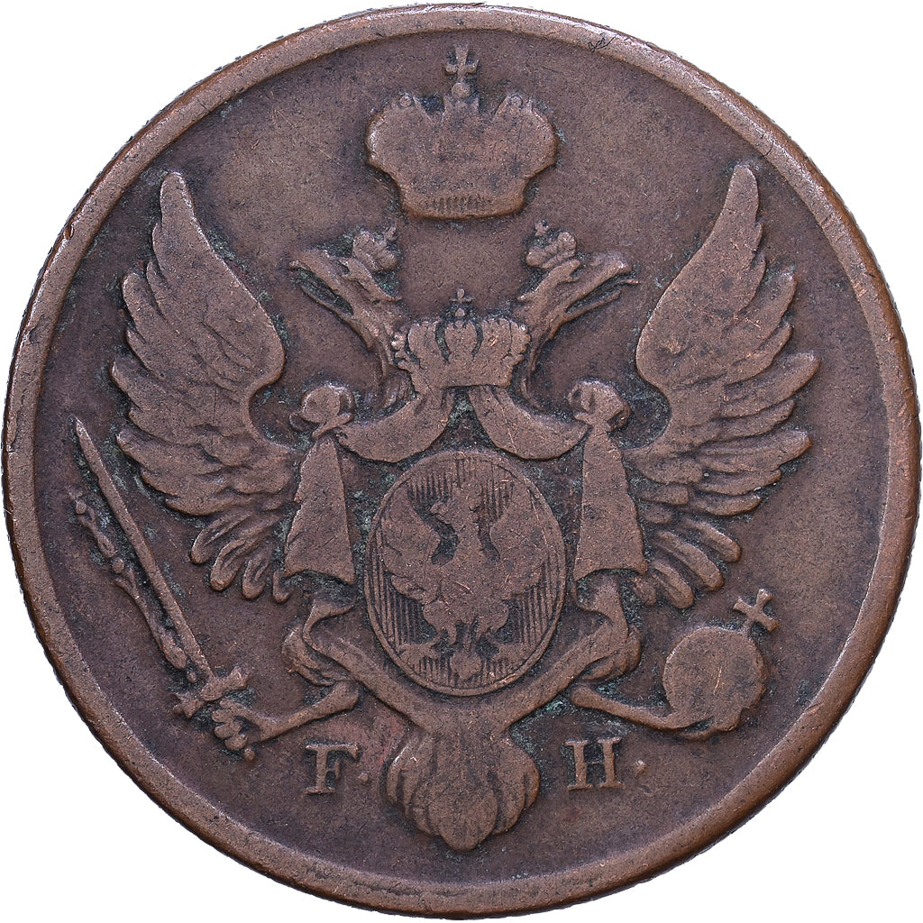 Pologne, Nicholas I, 3 Grosze, 1827, Cuivre, TB+