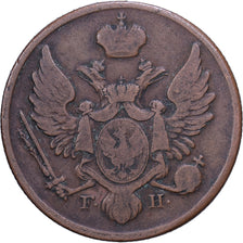 Pologne, Nicholas I, 3 Grosze, 1827, Cuivre, TB+