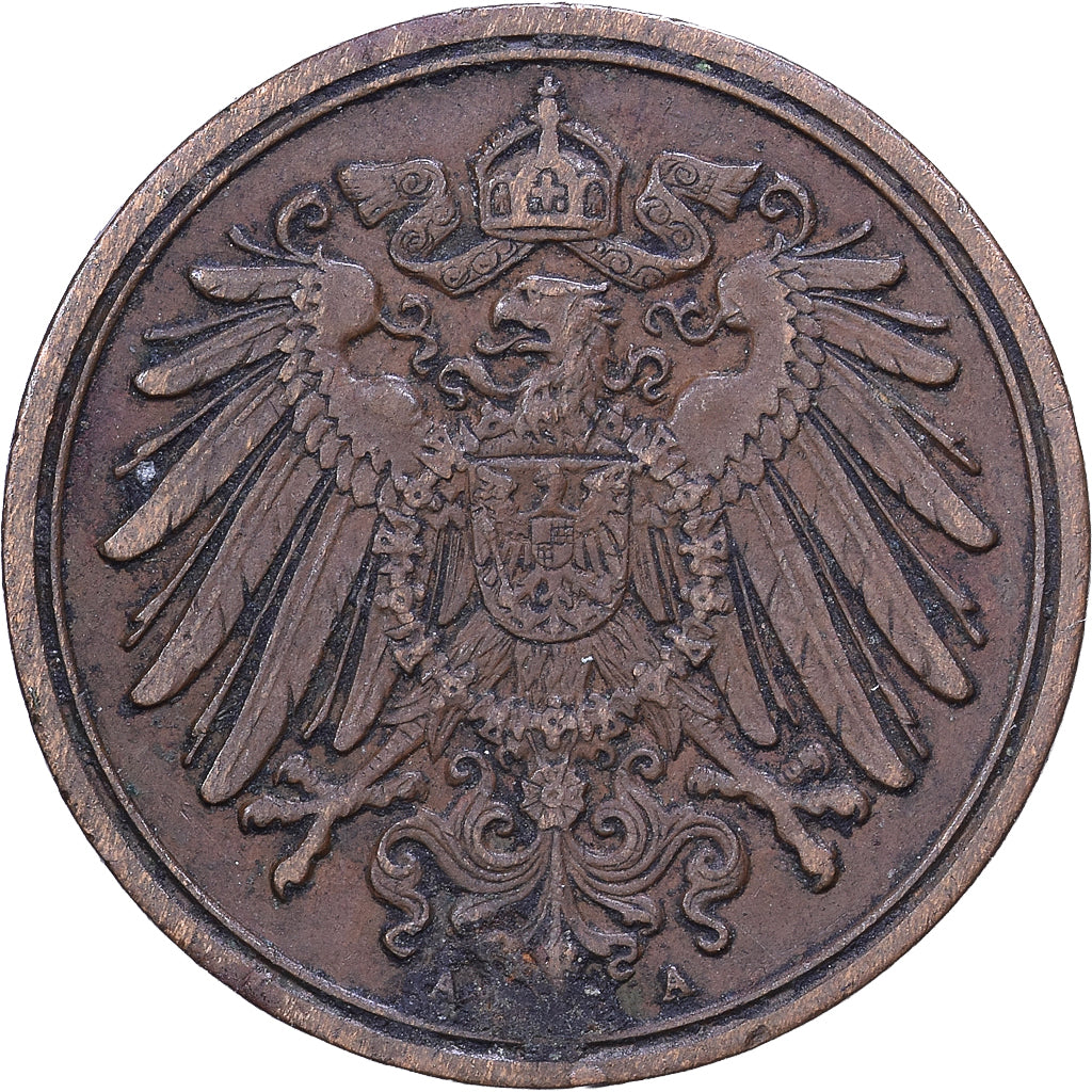 German Empire, Wilhelm II, Pfennig, 1911, Berlin, Kupfer, SS, KM:10