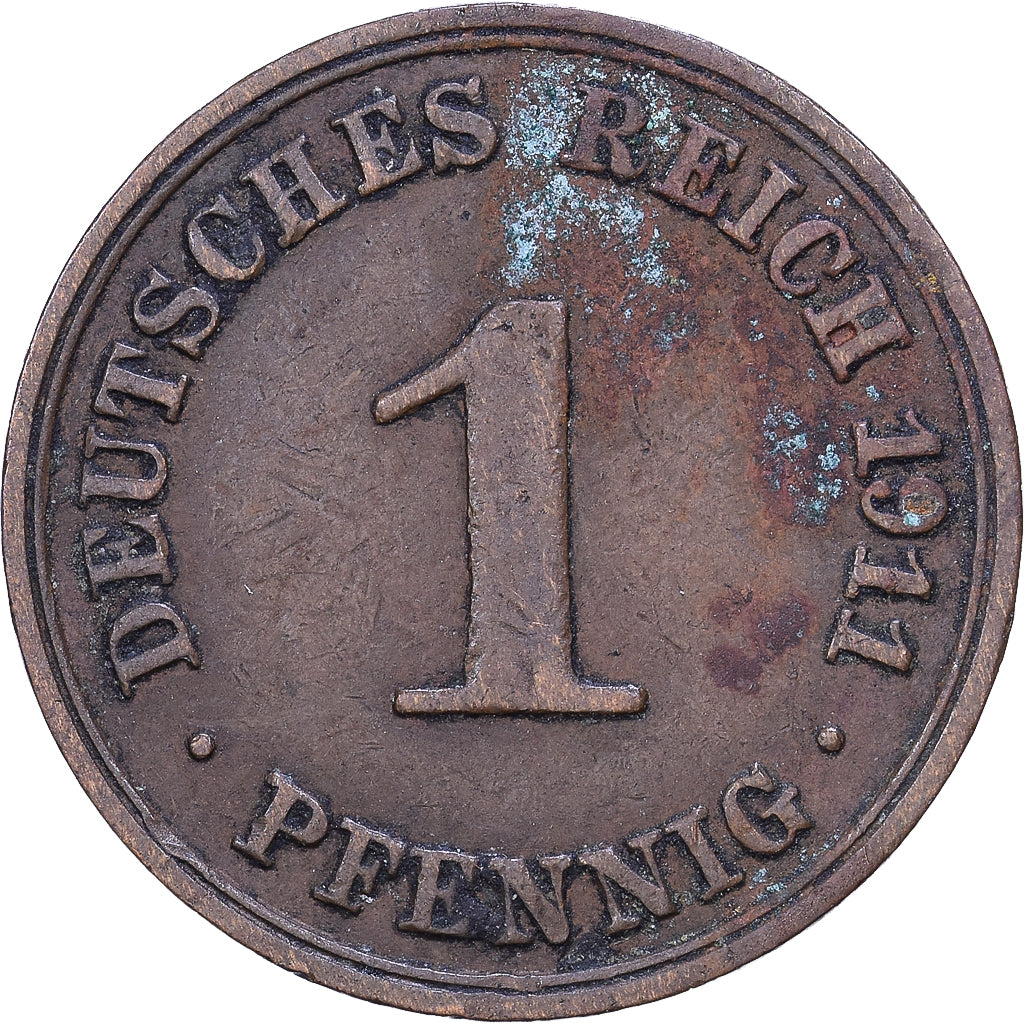 German Empire, Wilhelm II, Pfennig, 1911, Berlin, Kupfer, SS, KM:10
