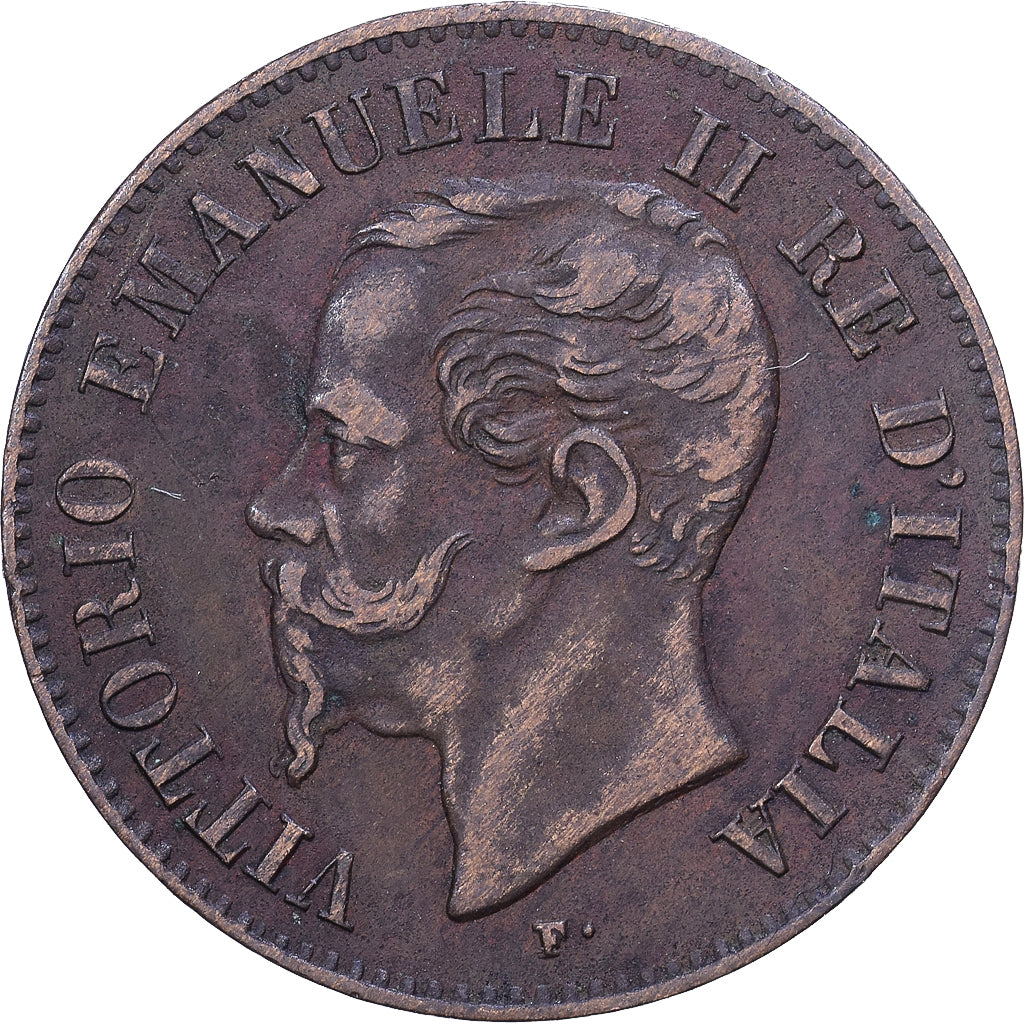 Italia, Vittorio Emanuele II, 2 Centesimi, 1867, Milan, Bronce, BC+, KM:1.1