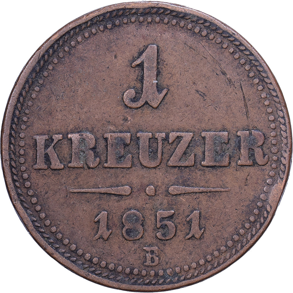 Austria, Franz Joseph I, 1 Kreuzer, 1851, Kremnica, Copper, VF(30-35), KM:2185