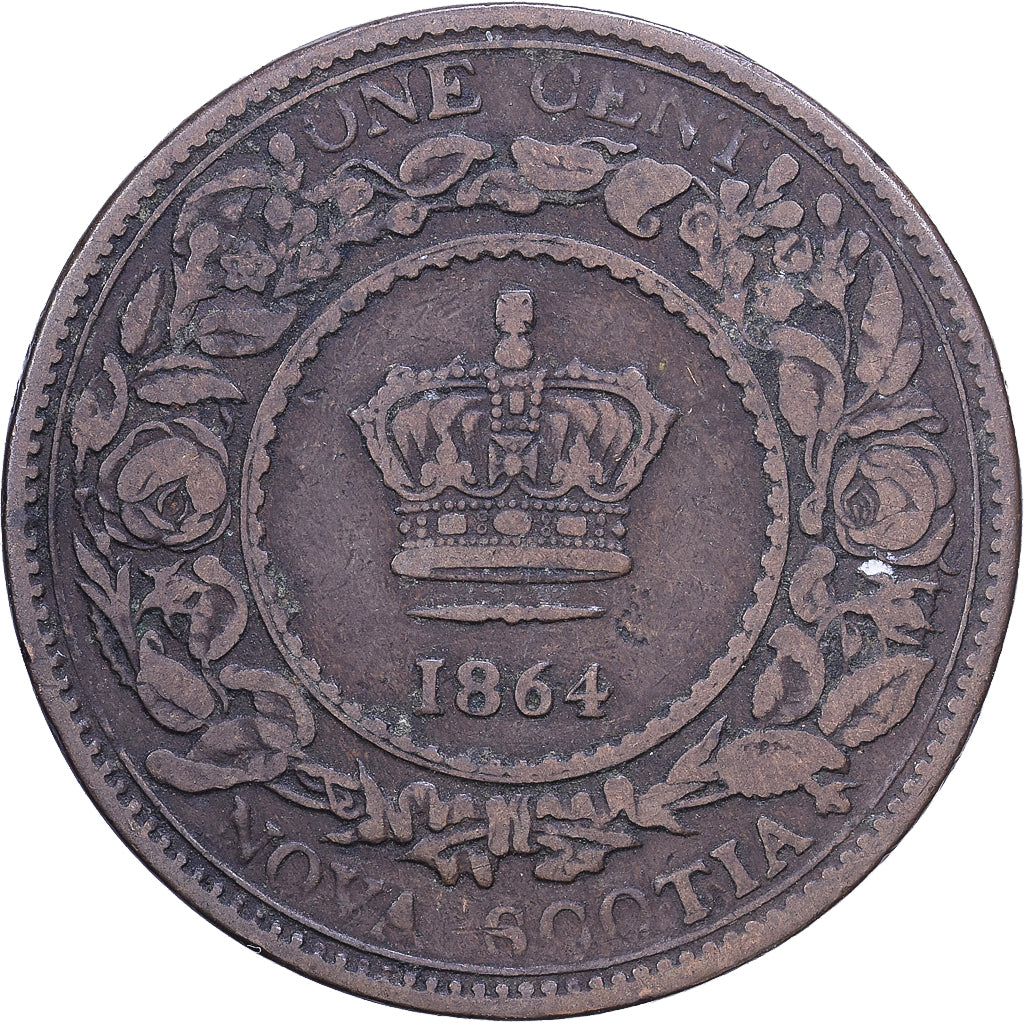 NUEVA ESCOCIA, Cent, 1864, Royal Canadian Mint, Bronce, BC+, KM:8.2