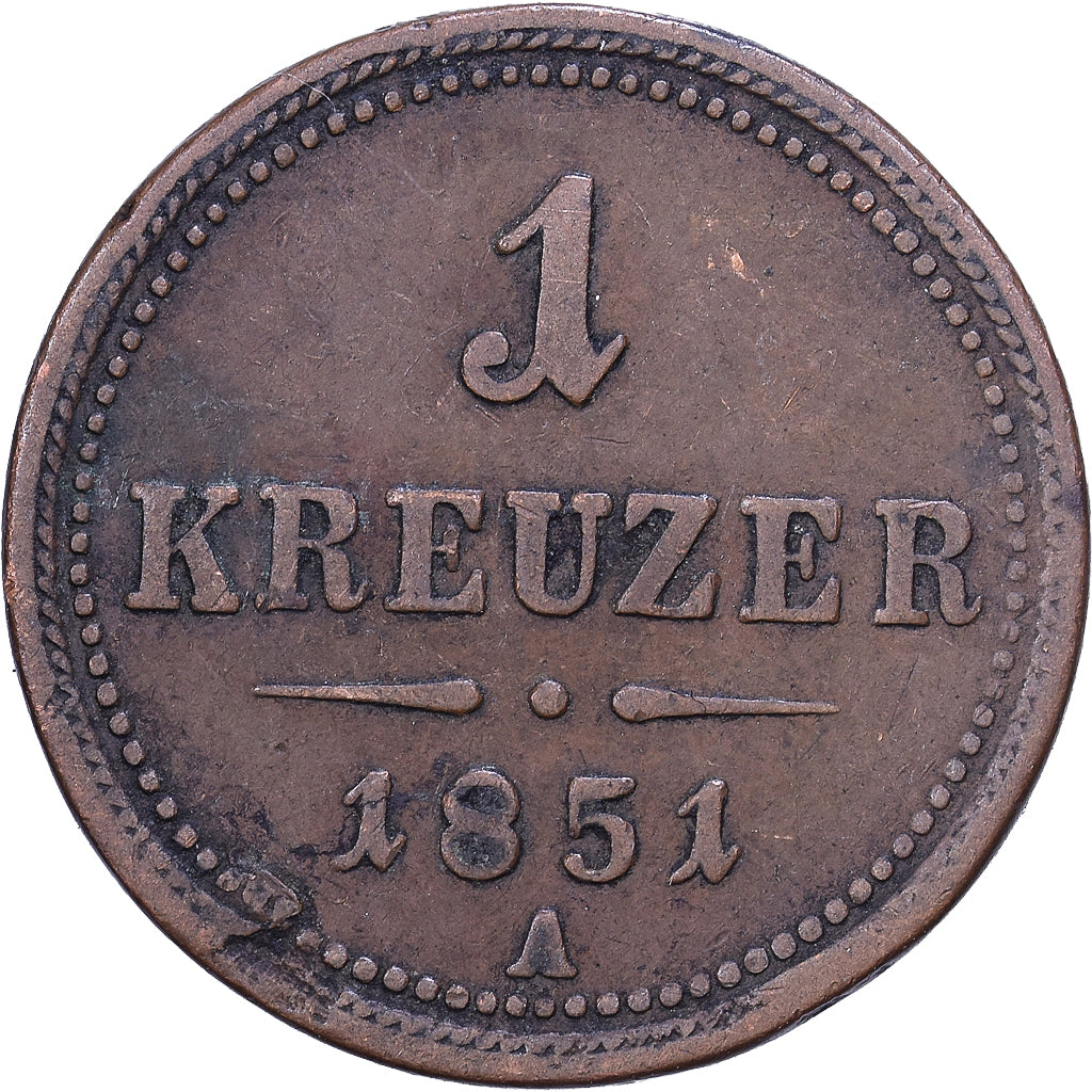 Autriche, François-Joseph Ier, Kreuzer, 1851, Vienne, Cuivre, TTB, KM:2185