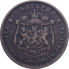 Bulgarije, Alexander  I, 10 Stotinki, 1881, Bronzen, ZF, KM:3