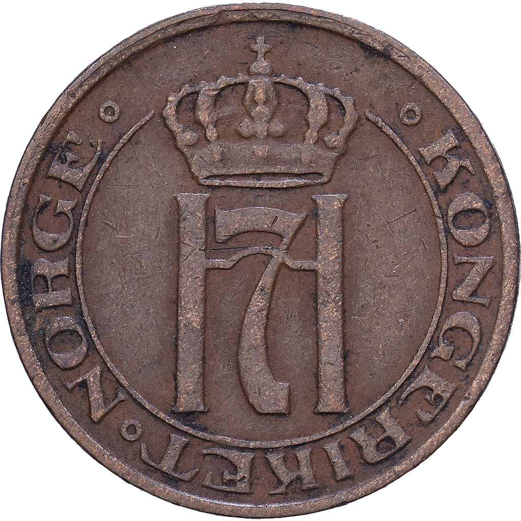 Noorwegen, Haakon VII, Ore, 1928, Kongsberg, Bronzen, FR+, KM:367
