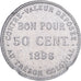 La Réunion, 50 Centimes, 1896, Paris, Fautée / Error, Copper-nickel