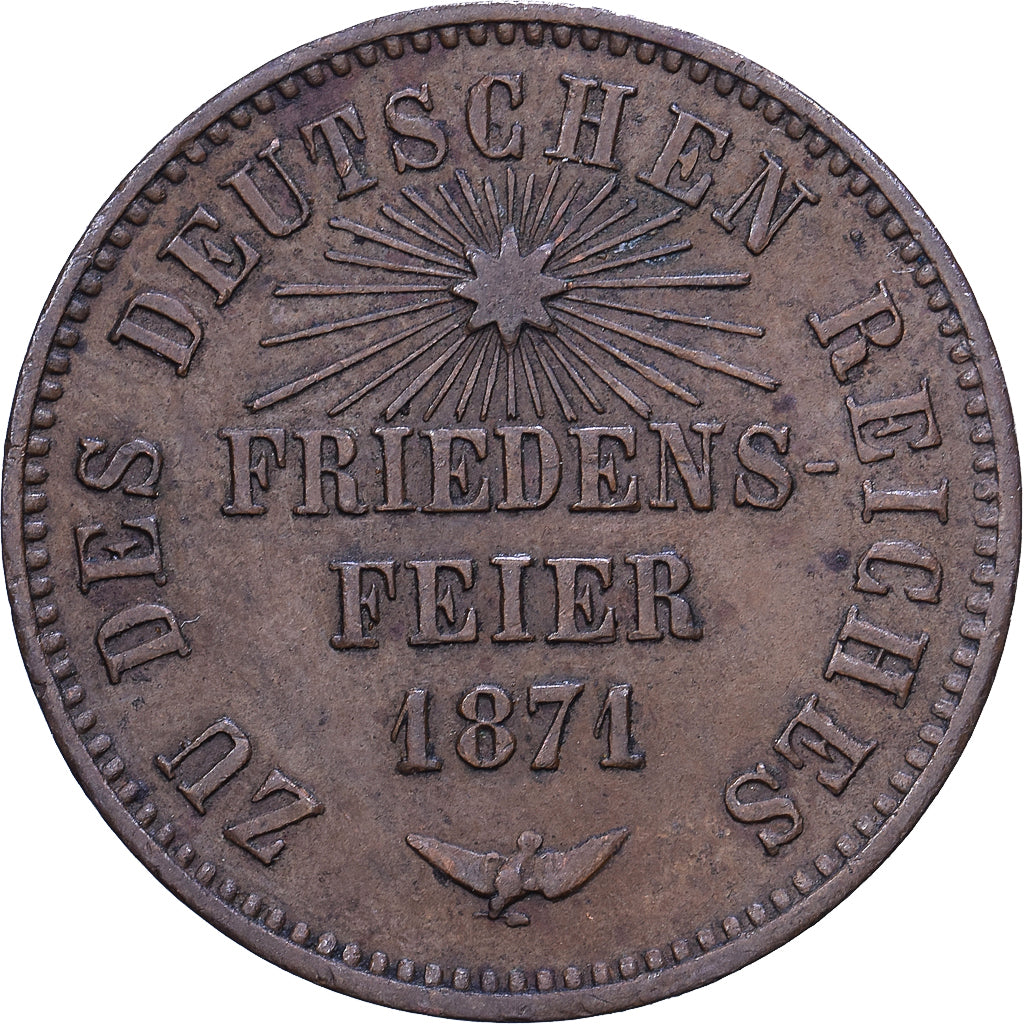 German States, BADEN, Friedrich I, Kreuzer, 1871, Baden, Copper, EF(40-45)