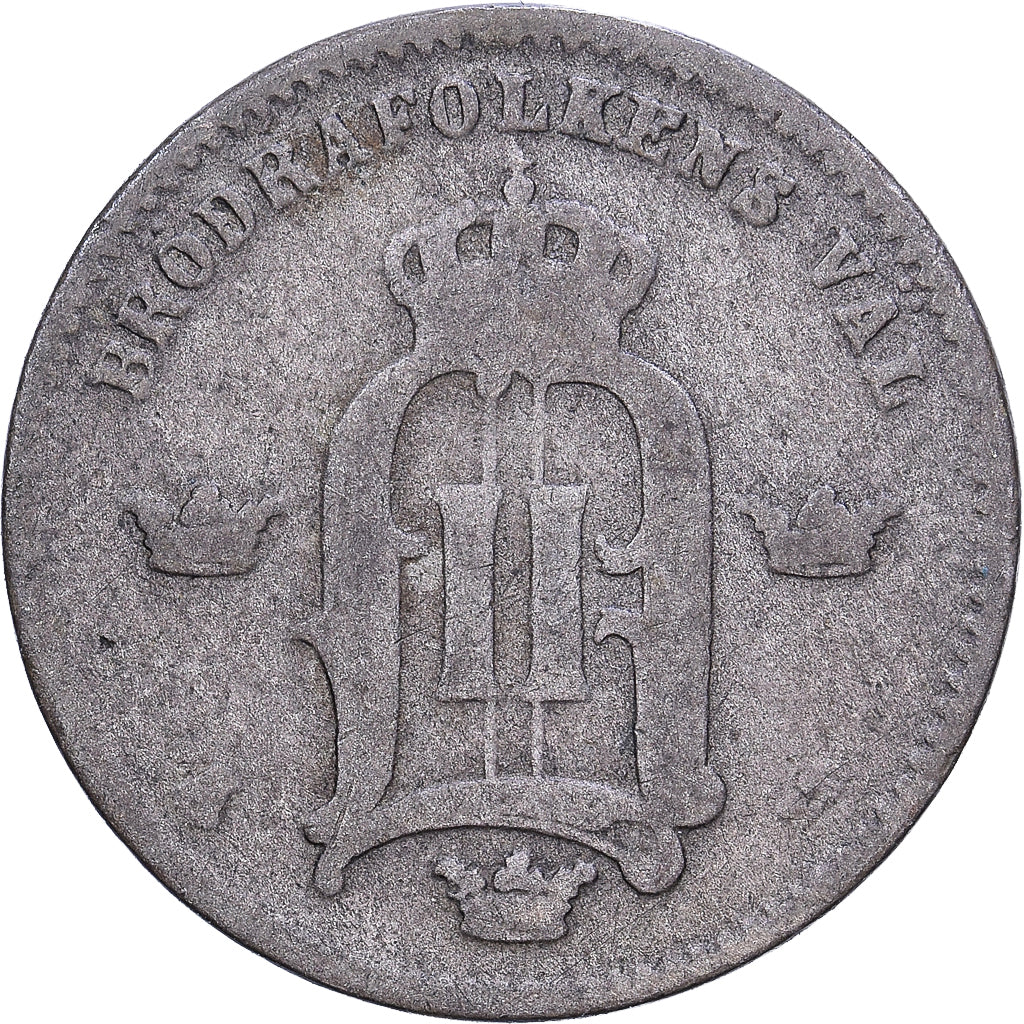 Sweden, Oscar II, 10 Öre, 1874-1876, Stockholm, Silver, VF(20-25), KM:737