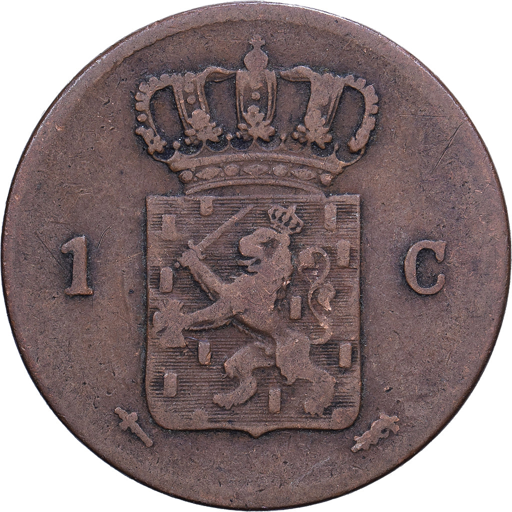 Nederland, William III, Cent, 1861, Koper, FR+, KM:100
