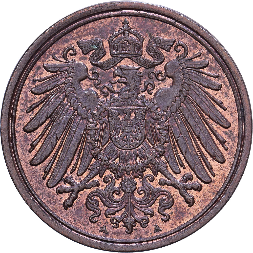 German Empire, Wilhelm II, Pfennig, 1900, Berlin, Copper, AU(50-53), KM:10