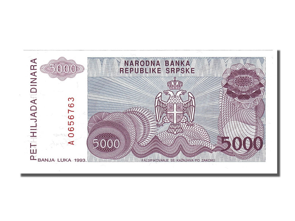 Banknote, Bosnia - Herzegovina, 5000 Dinara, 1993, UNC(65-70)