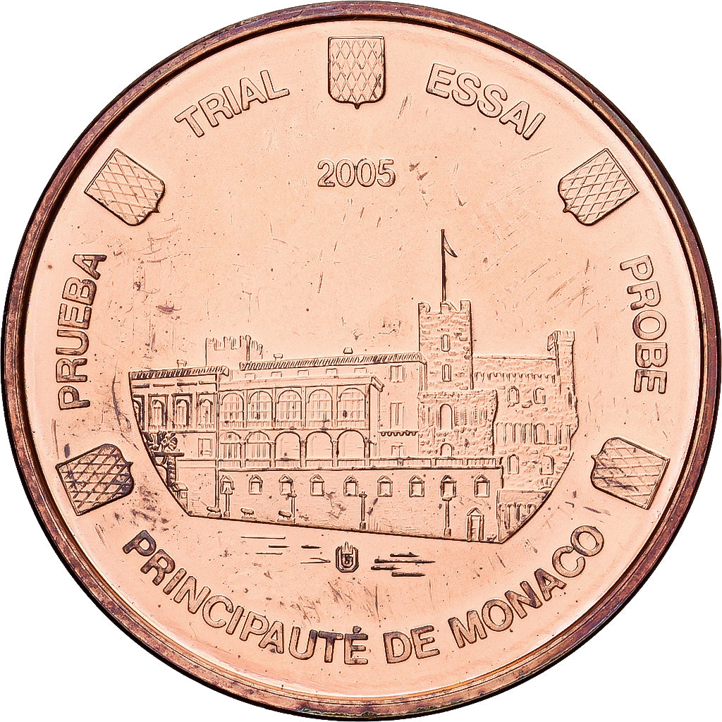 Monaco, Médaille, 5 C, Essai-Trial, 2005, FDC, Cuivre