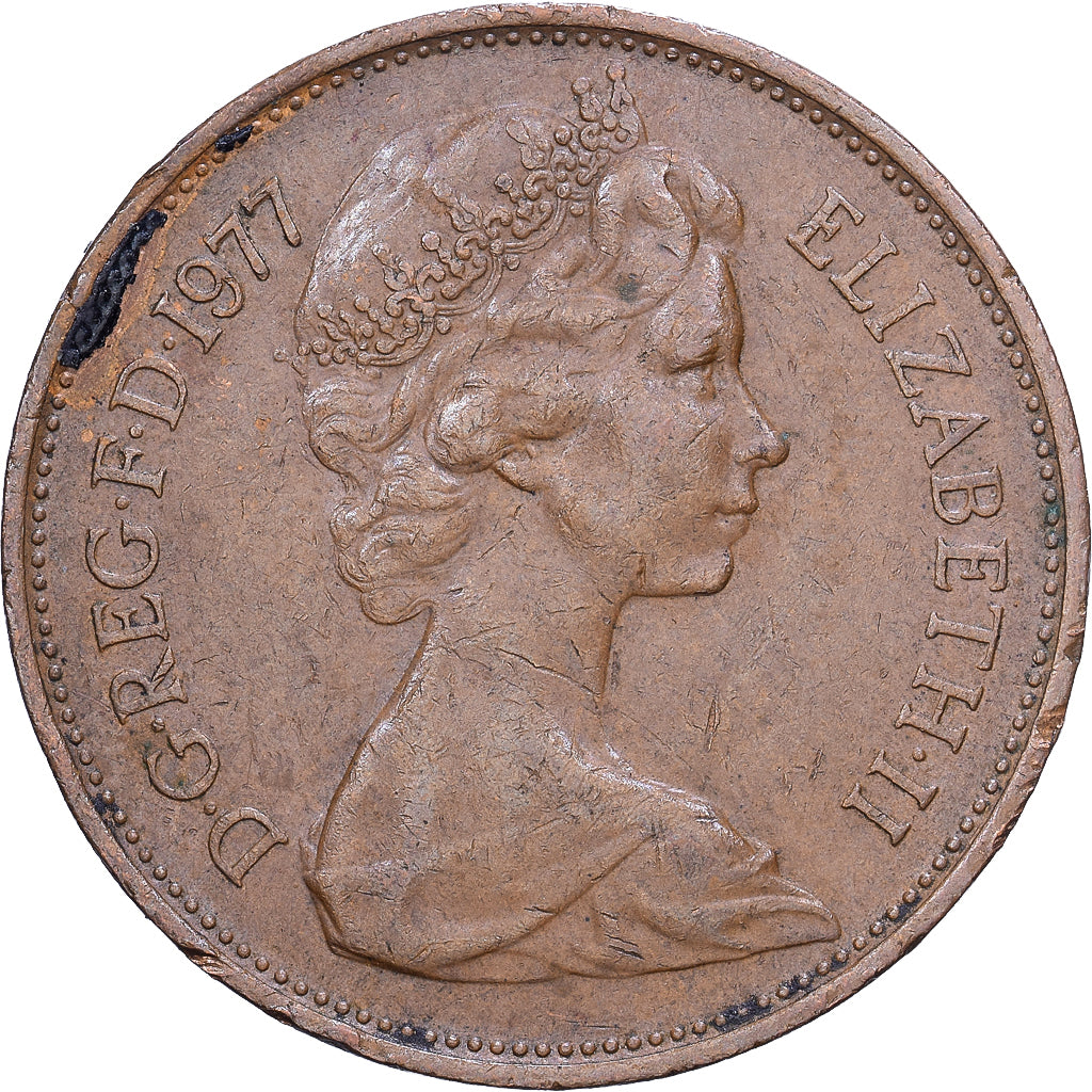 Isle of Man, Elizabeth II, 2 New Pence, 1977, British Royal Mint, Bronze, SS