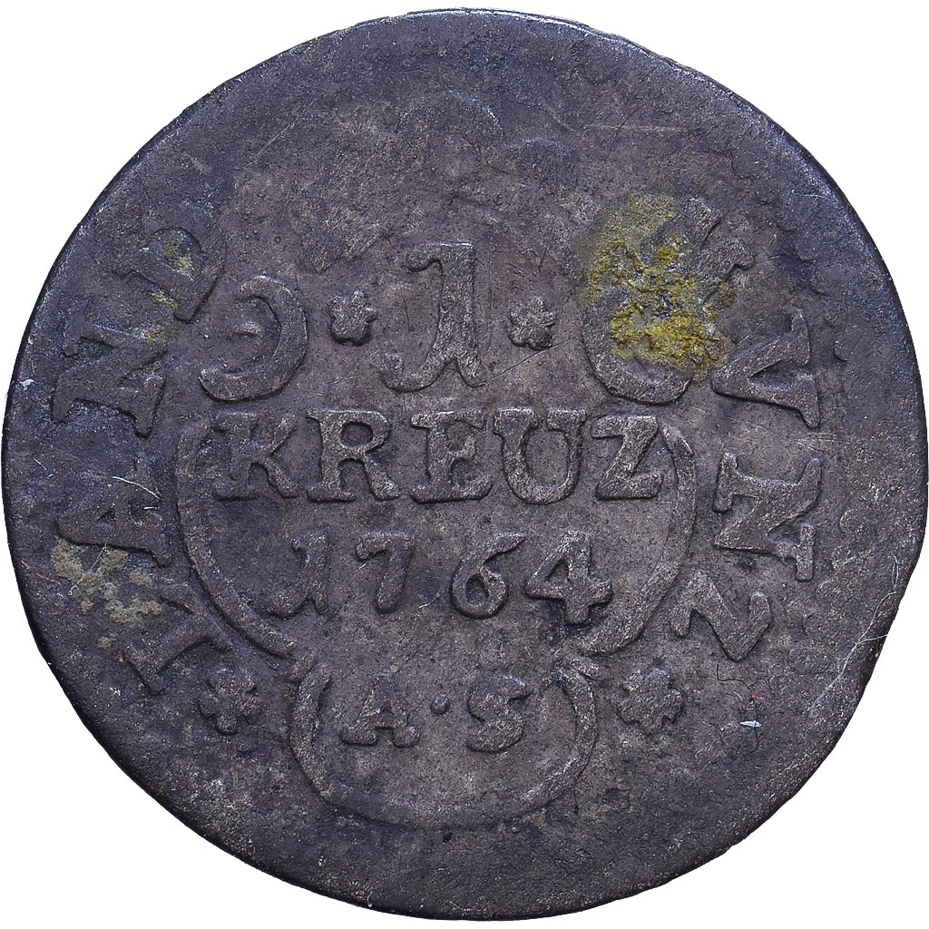 German States, PFALZ-ELECTORAL PFALZ, Karl Theodor, Kreuzer, 1764, Billon