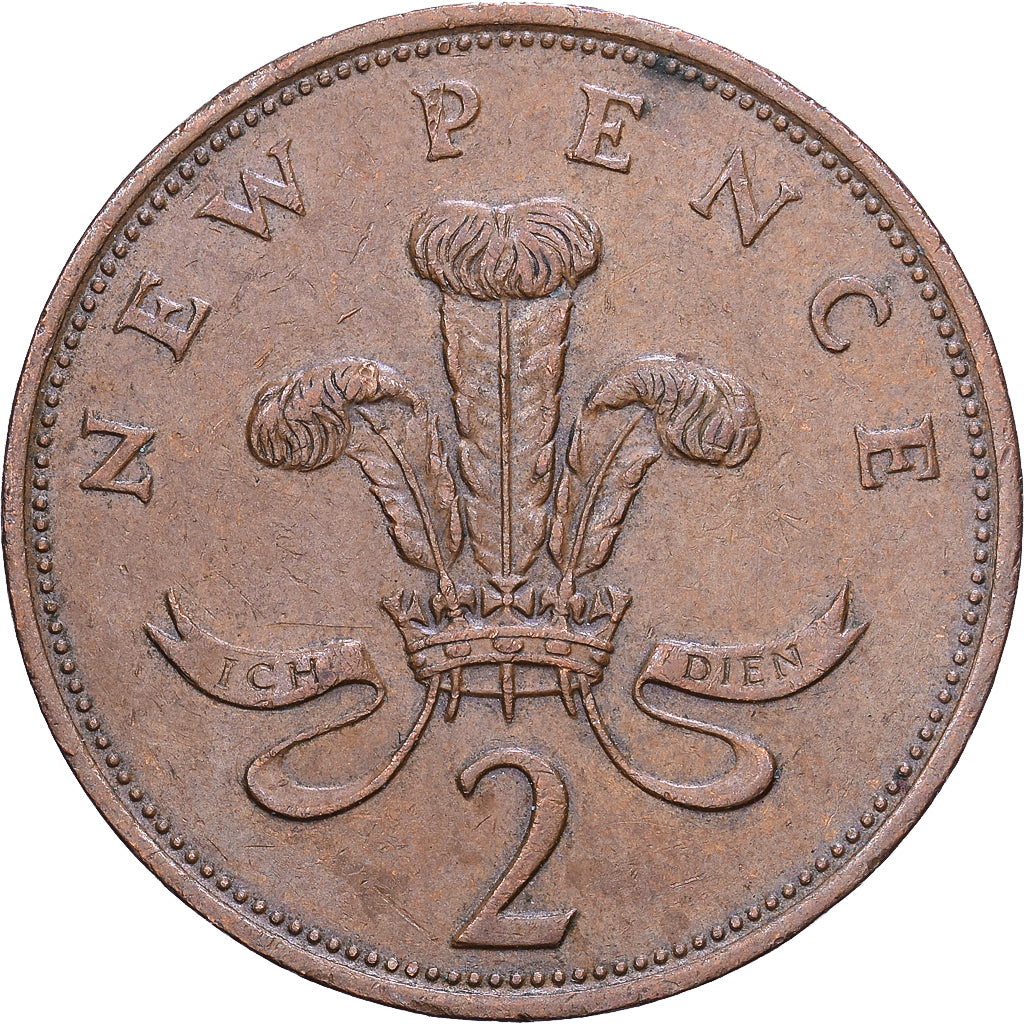 Royaume-Uni, Élisabeth II, 2 New Pence, 1980, British Royal Mint, Bronze, TTB