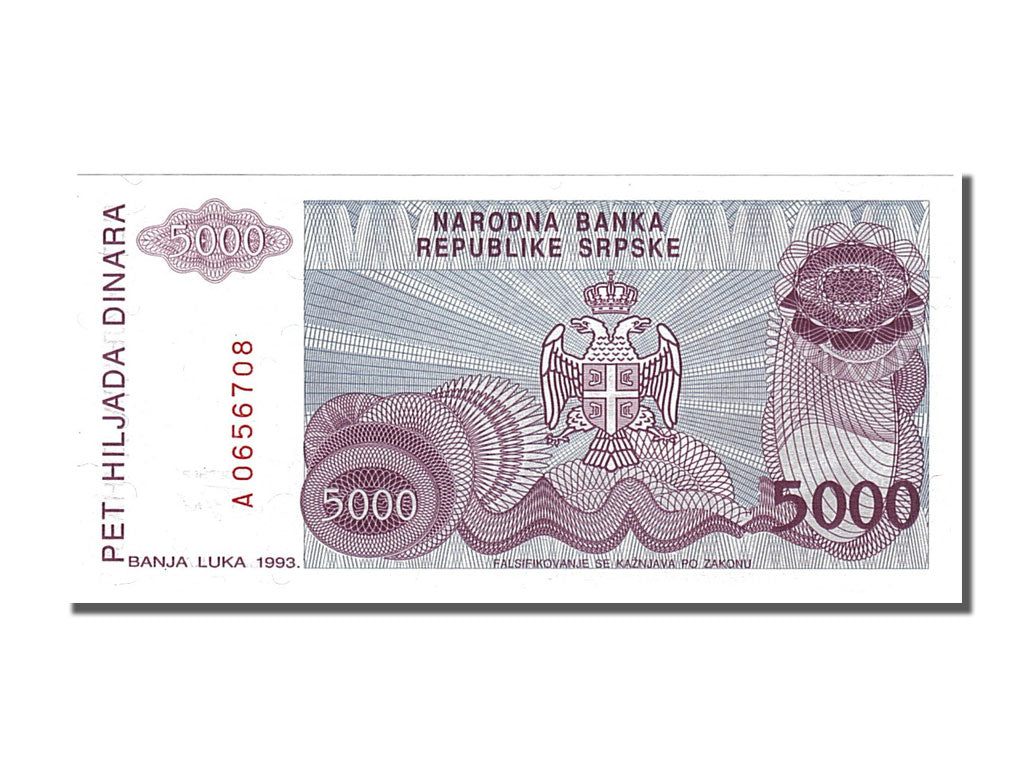 Banknote, Bosnia - Herzegovina, 5000 Dinara, 1993, UNC(65-70)