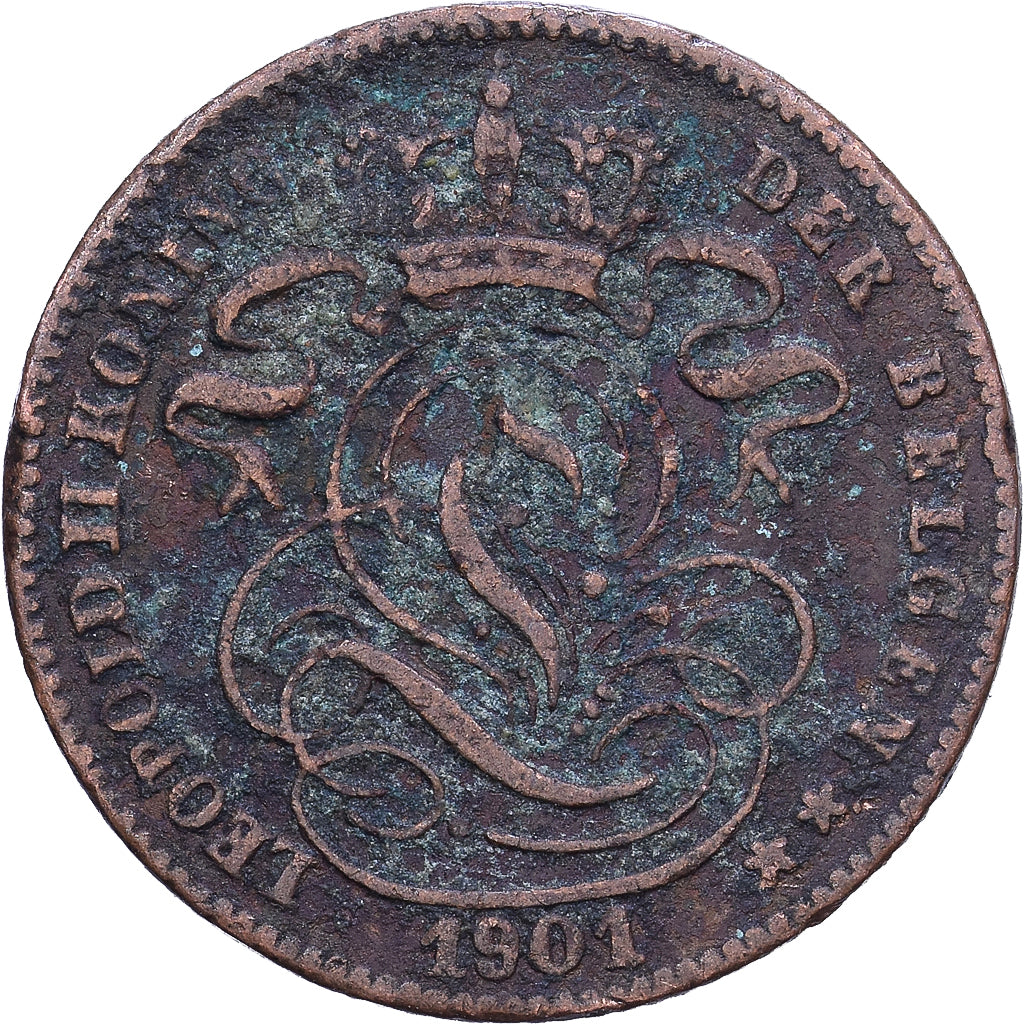 België, Leopold II, Centime, 1901, Koper, FR, KM:33.1