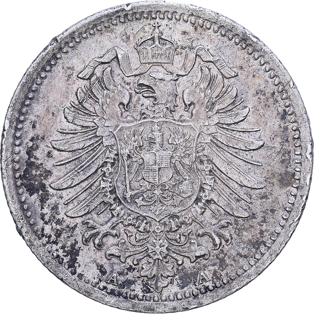 German Empire, Wilhelm I, 20 Pfennig, 1874, Berlin, Silver, VF(30-35), KM:5