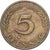Germany, 5 Pfennig, 1950, Stuttgart, Brass Clad Steel, EF(40-45), KM:107