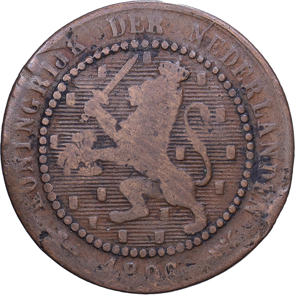 Pays-Bas, Wilhelmina I, Cent, 1896, Bronze, TB, KM:107.2