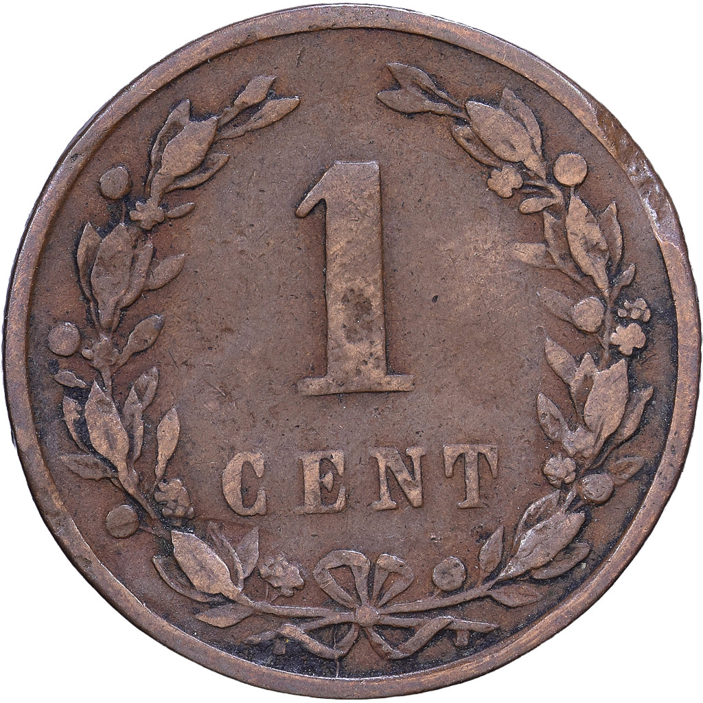 Pays-Bas, Wilhelmina I, Cent, 1896, Bronze, TB, KM:107.2