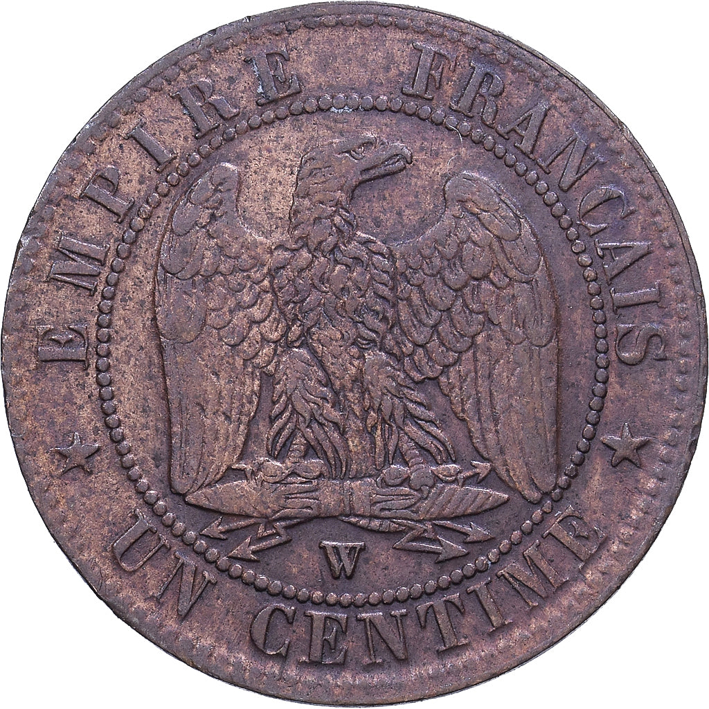 France, Napoleon III, Centime, Napoléon III, 1855, Lille, chien, Bronze