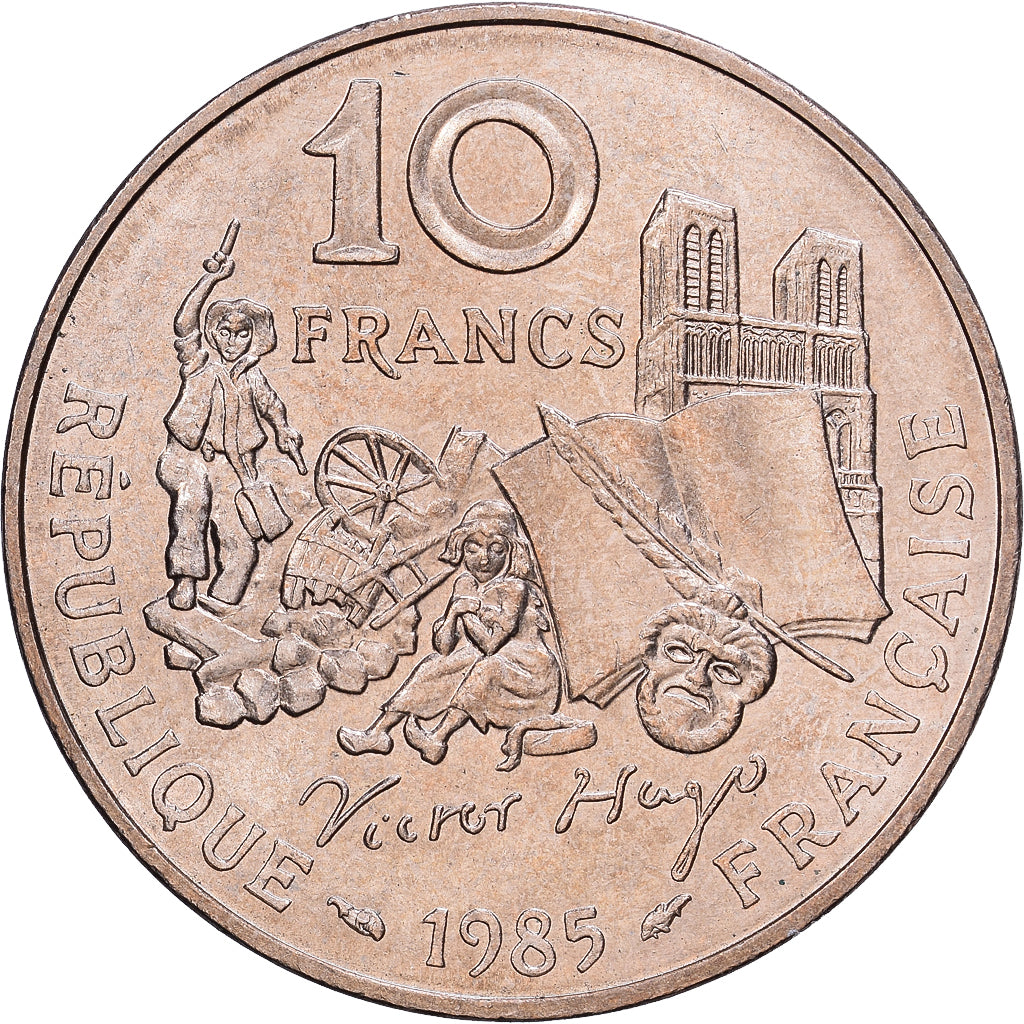 France, 10 Francs, Victor Hugo, 1985, Paris, Cupro-aluminium-nickel, TTB+
