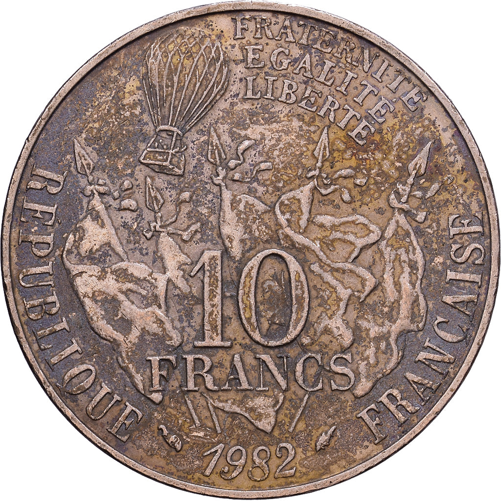 Frankrijk, 10 Francs, Gambetta, 1982, Paris, Cupro-aluminium-nickel, ZF+